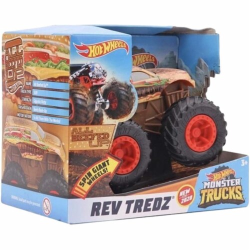 Hot Wheels Pojazd Monster Trucks Rev Tredz 1:43 All Beefed Up Perspective: back
