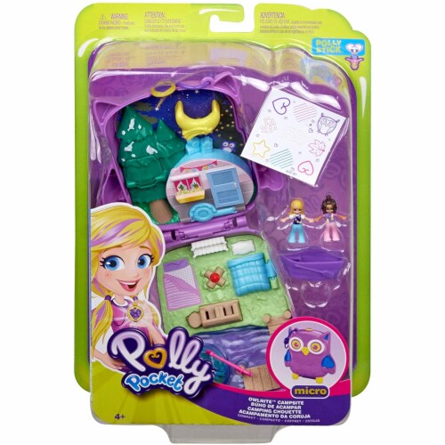 Polly Pocket Pocket World Owlnite Campsite Compact Play Set Perspective: back