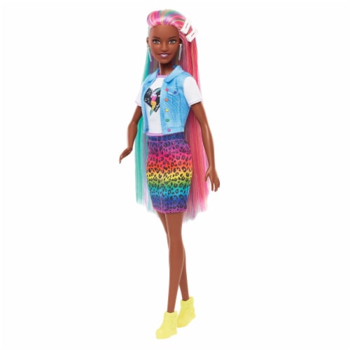 Mattel Barbie® Leopard Rainbow Hair Doll, 1 ct - Kroger