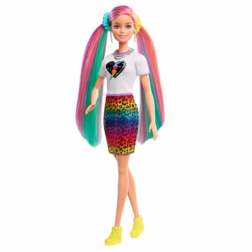 Mattel Barbie® Leopard Rainbow Hair Doll Perspective: back
