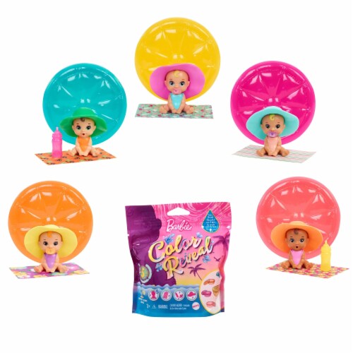 Barbie Color Reveal Baby Dolls With 5 Surprises, Sand & Sun Series