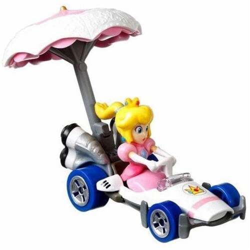 Mattel Hot Wheels® Mario Kart Princess Peach B-Dasher + Peach Parasol Figure Perspective: back
