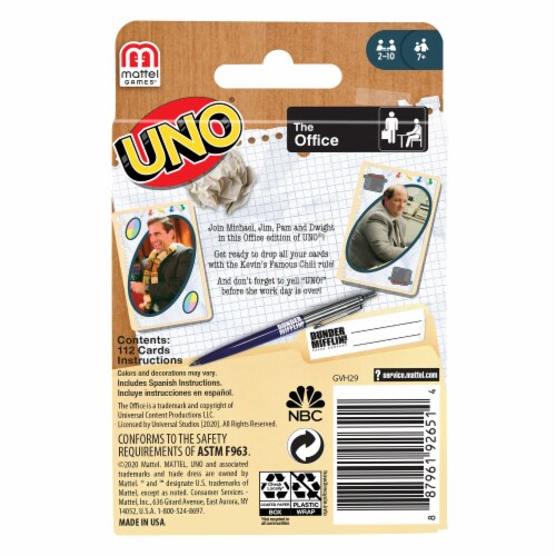 Uno® The Office The Card Game Perspective: back