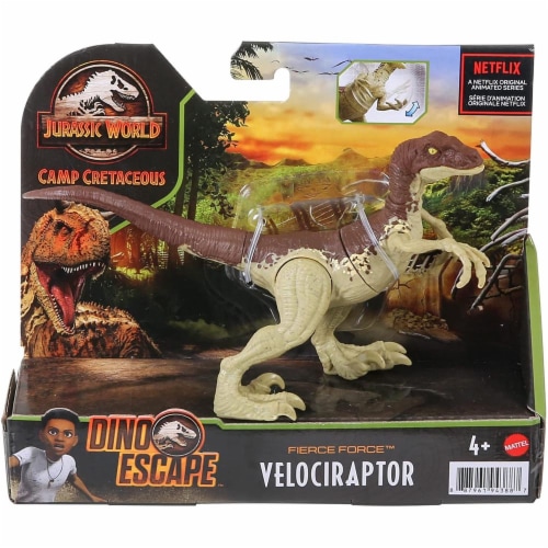 Jurassic World Velociraptor Camp Cretaceous Dinosaur Action Figure w/ Single Strike Feature Perspective: back
