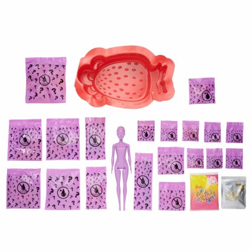 Mattel Barbie® Strawberry Surprise Color Foam Reveal Doll Perspective: back