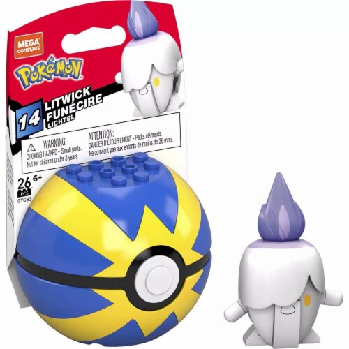 Mega Construx™ Pokemon™ Litwick Poke Ball Building Set Perspective: back