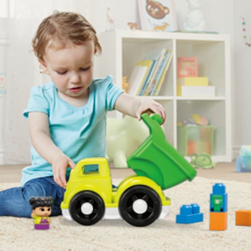 Mega Bloks® Raphy Recycling Truck Block Buddies™ Play Set Perspective: back