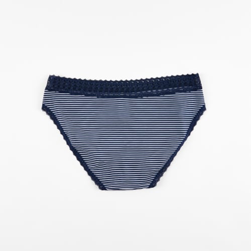Dip Cotton Stretch Bikini Underware - Navy Perspective: back
