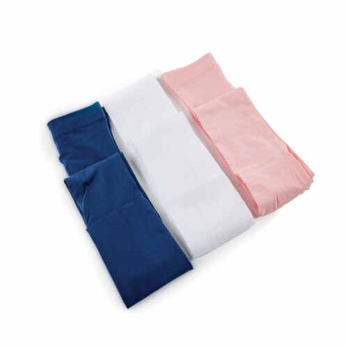 Dip® Girls' Premium Nylon Tights - 3 Pack - Navy/White Perspective: back