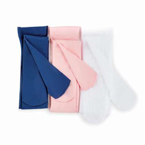 Dip® Girls' Premium Nylon Tights - 3 Pack - Navy/White Perspective: back