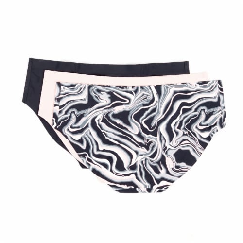 Dip Invisible Line Bikini Women's Large - Black/Pink/Marble Print Perspective: back