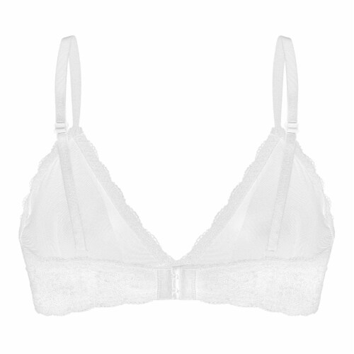 Dip Wirefree Lace Bra - White Perspective: back