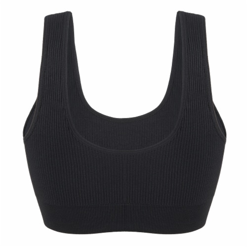 Dip Seamless Ribbed Black Bralette Perspective: back