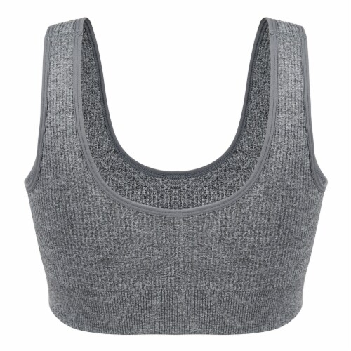Dip Seamless Ribbed Heather Gray Bralette Perspective: back