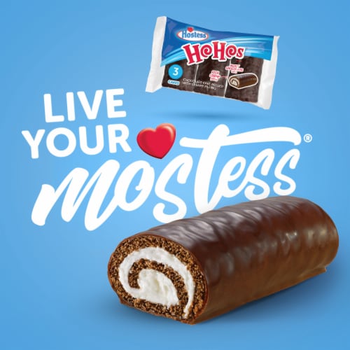 HOSTESS HOHOS, Rolled Chocolate Cake With Creamy Filling, Individually Wrapped Perspective: back