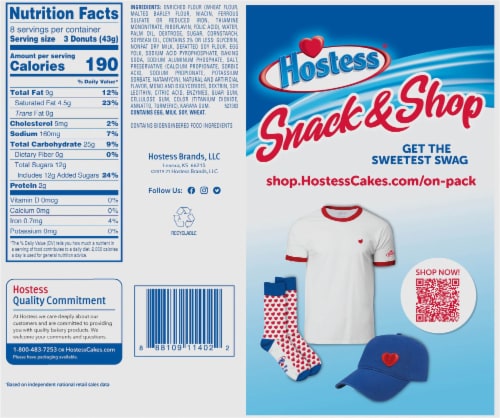 Hostess® Snack Size Powdered Donettes® Perspective: back