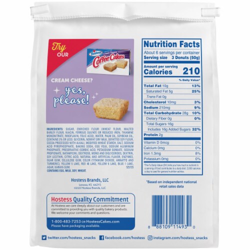 Hostess Caramel Chocolate Mini Donettes Perspective: back