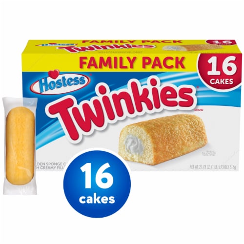 HOSTESS TWINKIES, Golden Sponge Cake, Creamy Filling, Family Pack Perspective: back