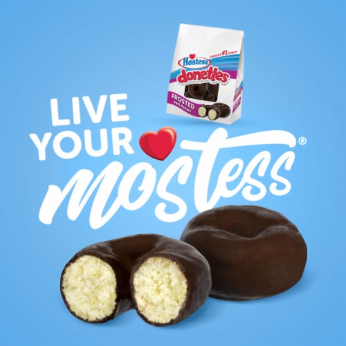HOSTESS Frosted Mini DONETTES Bag, Chocolate Breakfast Treats Perspective: back
