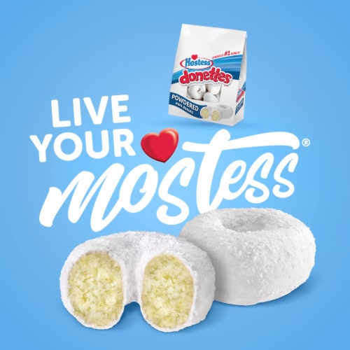 HOSTESS Powdered DONETTES Bag, Sugar Mini Donuts Perspective: back
