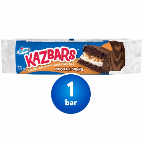 HOSTESS Chocolate Caramel KAZBARS Creamy and Crunchy Layer Bar, Single Serve Perspective: back