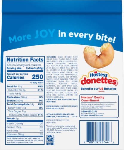 Hostess® Donettes® Honey Bun Glazed Mini Donuts Perspective: back