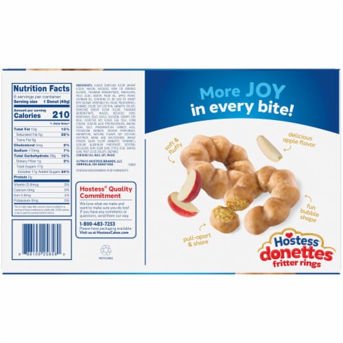 HOSTESS Donettes Apple Cinnamon Fritter Rings Donuts Perspective: back
