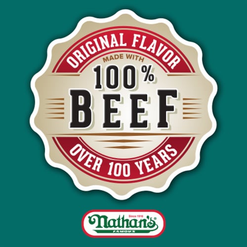 Nathan's Famous All Natural Uncured Beef Hot Dog Franks Perspective: back