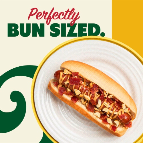 Nathan's Famous Bun Length Skinless Beef Hot Dog Franks Perspective: back