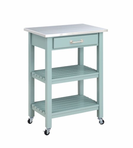 Colorado Kitchen Cart with Stainless Steel Top Perspective: back