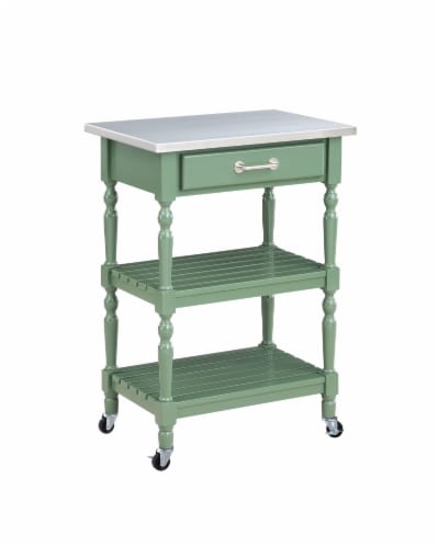 Carolina Kitchen Cart with Stainless Steel Top Perspective: back