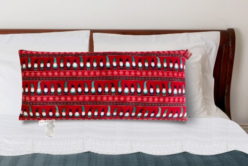 Holiday Home Red Body Gnomes Pillow Perspective: back