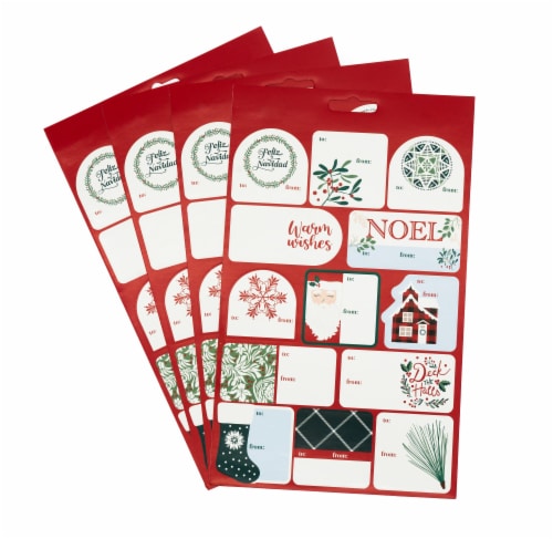 Holiday Home Peel N Stick Winter Wish Gift Tags 52-Tag Multi Pack Perspective: back