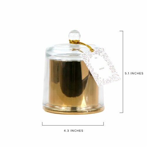 Holiday Home Harvest Gold Cloche Candle Perspective: back
