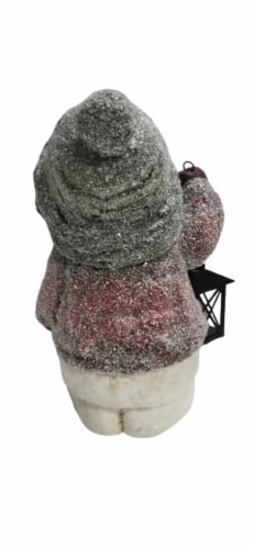 Holiday Home Snowman With Lantern Decor Perspective: back