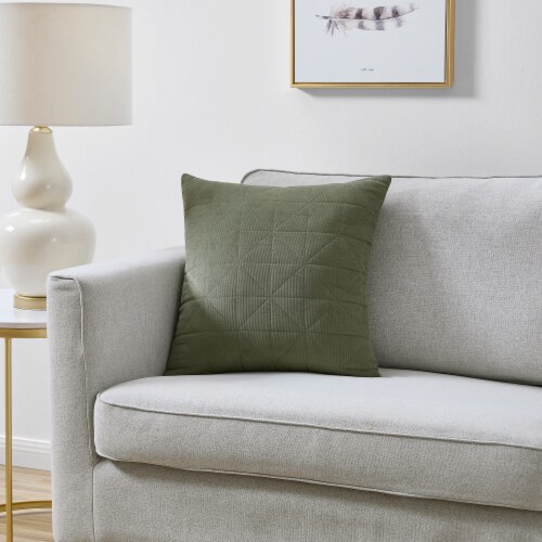 HD Designs Corduroy Decorative Pillow - Green Perspective: back
