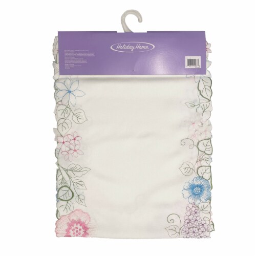 Holiday Home® Summer Floral Cutwork Table Runner Perspective: back