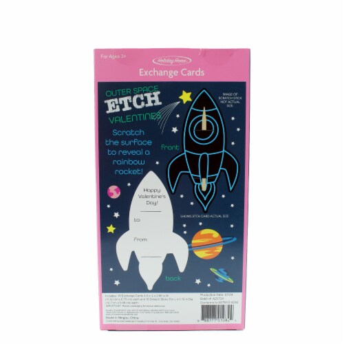 Holiday Home® Valentines Exchange Cards With Etch - Outer Space Perspective: back