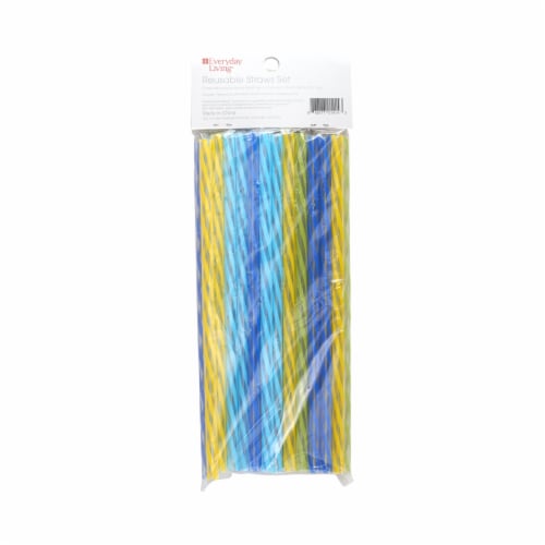 Everyday Living® Reusable Straws Set with Cleaning Tool Perspective: back
