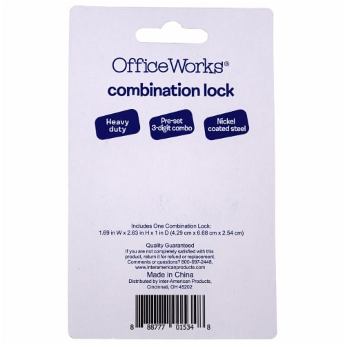 Office Works Heavy Duty Combination Lock Perspective: back