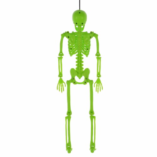 Holiday Home Blacklight Hanging Skeleton - Green Perspective: back