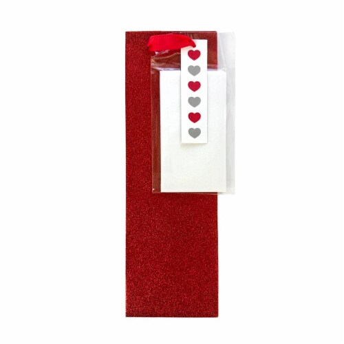 Holiday Home Valentine's Day Glitter Wine Bag - Red Perspective: back