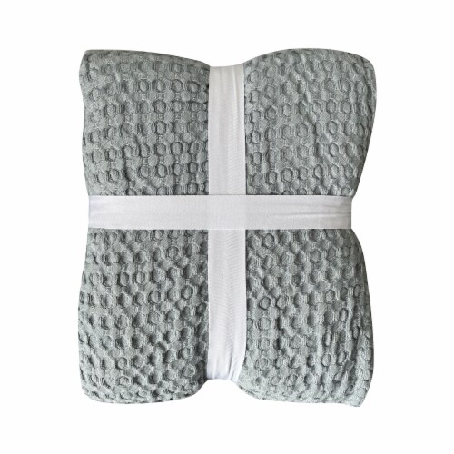 HD Designs Waffle Sherpa Throw - Grey Perspective: back
