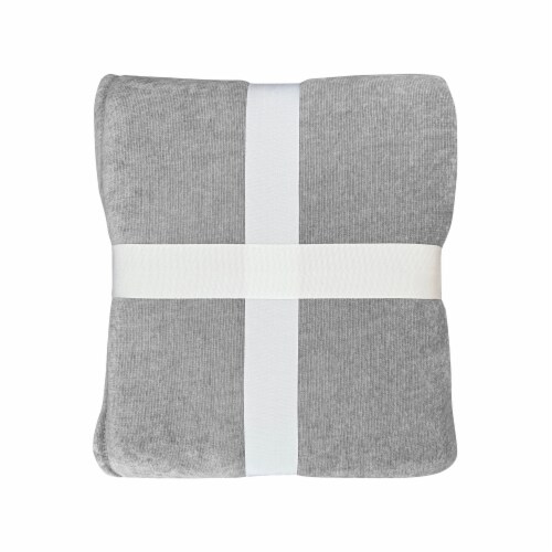 HD Designs Chenille Sherpa Blanket - Gray Perspective: back