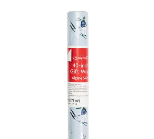 Holiday Home® 40 In x 9 Ft Alpine Skier Gift Wrap Roll Perspective: back