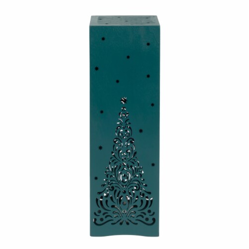 Holiday Home Wood Lantern Tree Cutout - Green Perspective: back