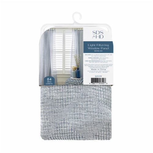 SDS for HD Designs Onanda Diamond Weave Textured Sheer Jute Tab Curtain - Bering Sea Perspective: back