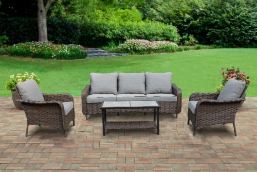 HD Designs Outdoors® Kinsley Wicker Cushion Sofa Set Perspective: back