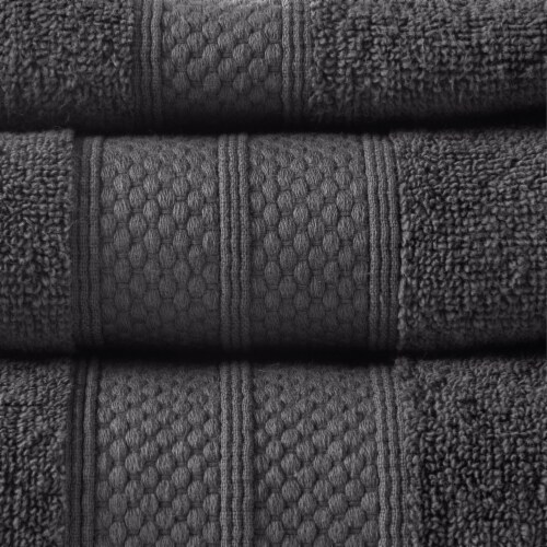 Modavari Turkish Hand Towel - Dark Gray Perspective: back