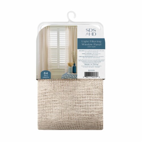SDS for HD Designs Onanda Diamond Weave Textured Sheer Jute Tab Curtain - Light Taupe Perspective: back
